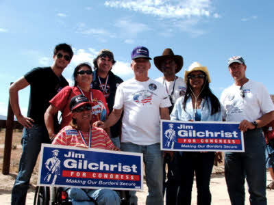 Jim Gilchrist with supporters
